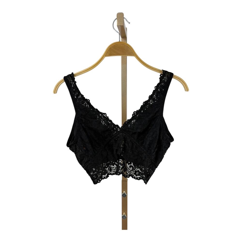 Black Lace Comfort Bra Bralette, Size XXL